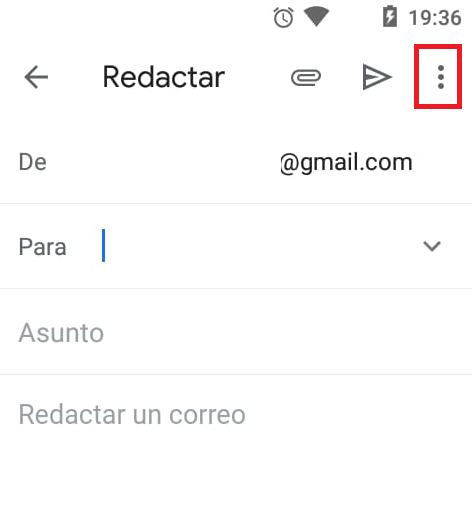 Cómo programar un envío de correo en Gmail desde Android: redactar correo