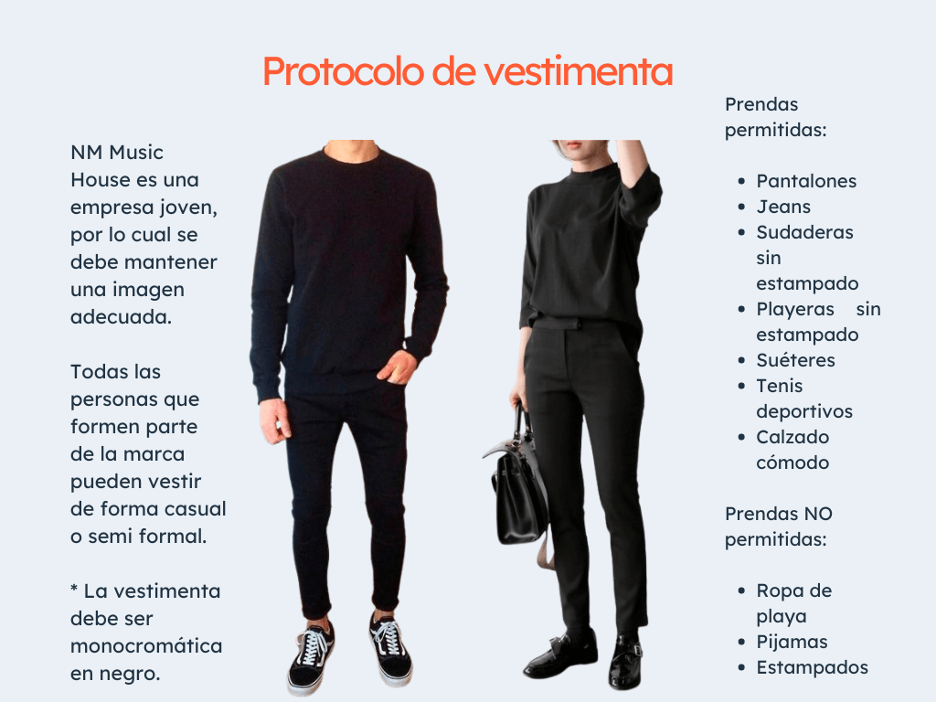 protocolo empresarial ejemplo: vestimenta