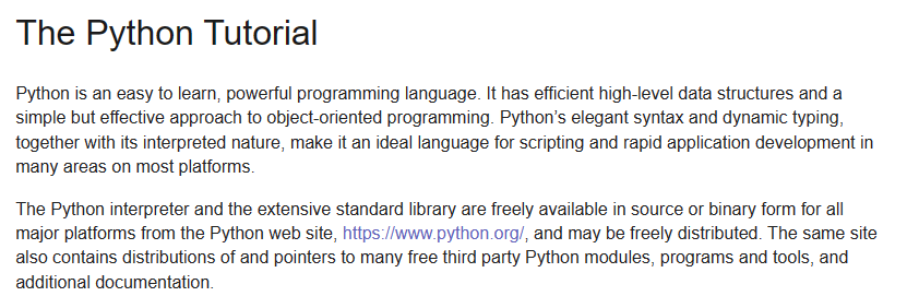 Recursos para aprender Python: The Python Tutorial