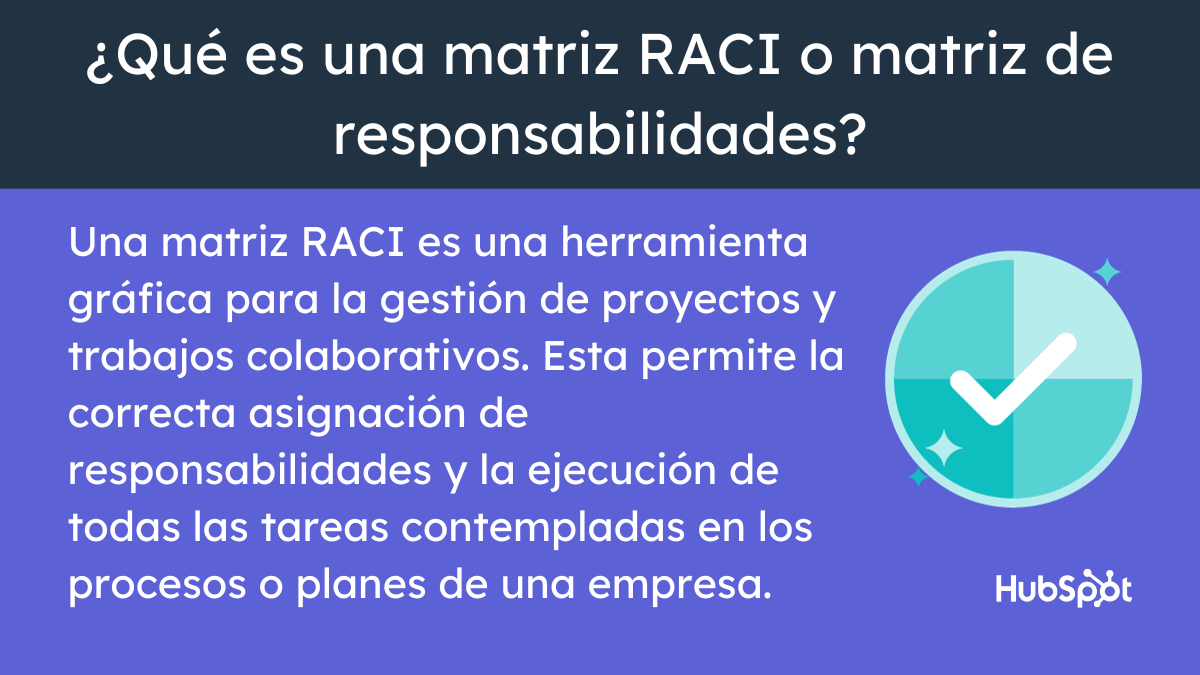 Infografía sobre qué es la matriz RACI o matriz de resposabilidades
