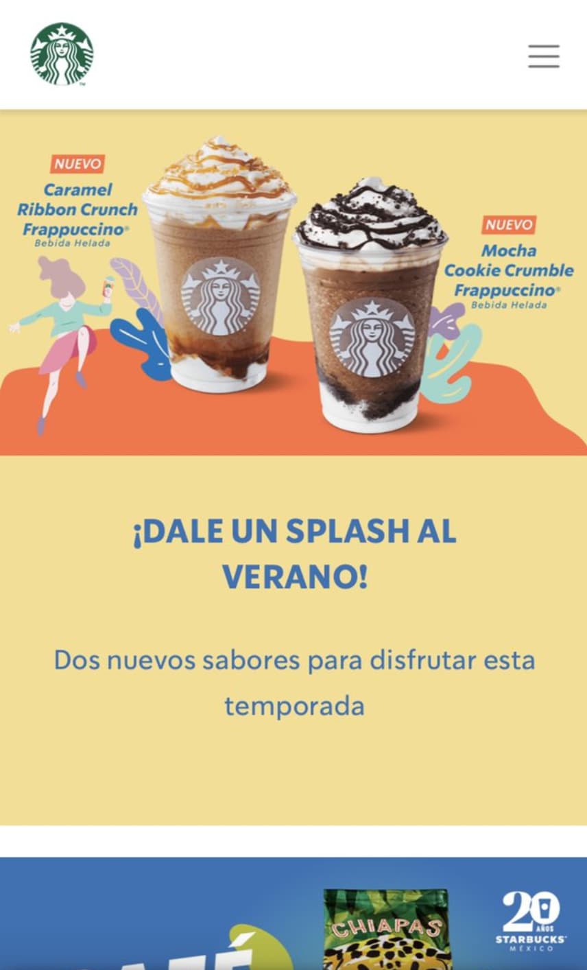Ejemplo de una progressive web app: Starbucks