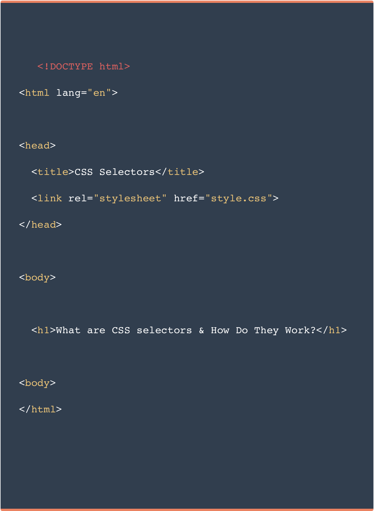 Ejemplo de archivo en HTML con llamado a estilo en CSS