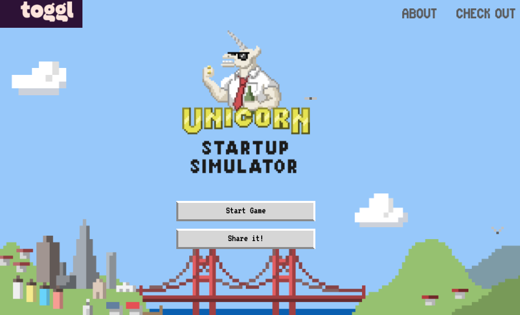 Ejemplo de simulador de negocios: Unicorn Startup Simulator
