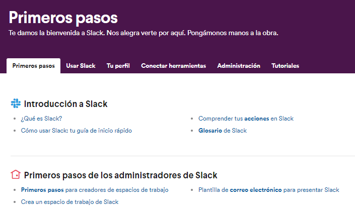Slack y su centro de ayuda están disponibles en español