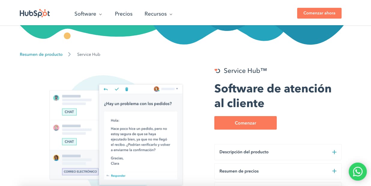 Mejor software de asistencia al cliente: Service Hub