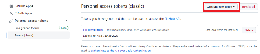 Generar un nuevo token para subir un nuevo proyecto en GitHub