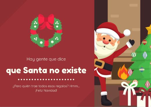 Tarjeta de Navidad «Santa no existe»