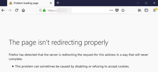 Too many redirects en Firefox