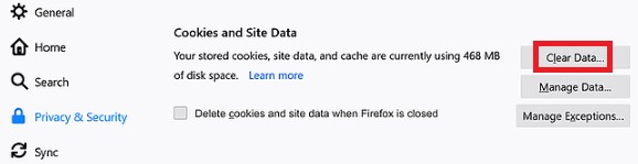 Too many redirects: limpiar datos en Firefox