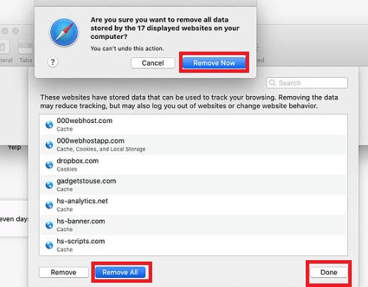 Too many redirects: eliminar datos de navegación en Safari