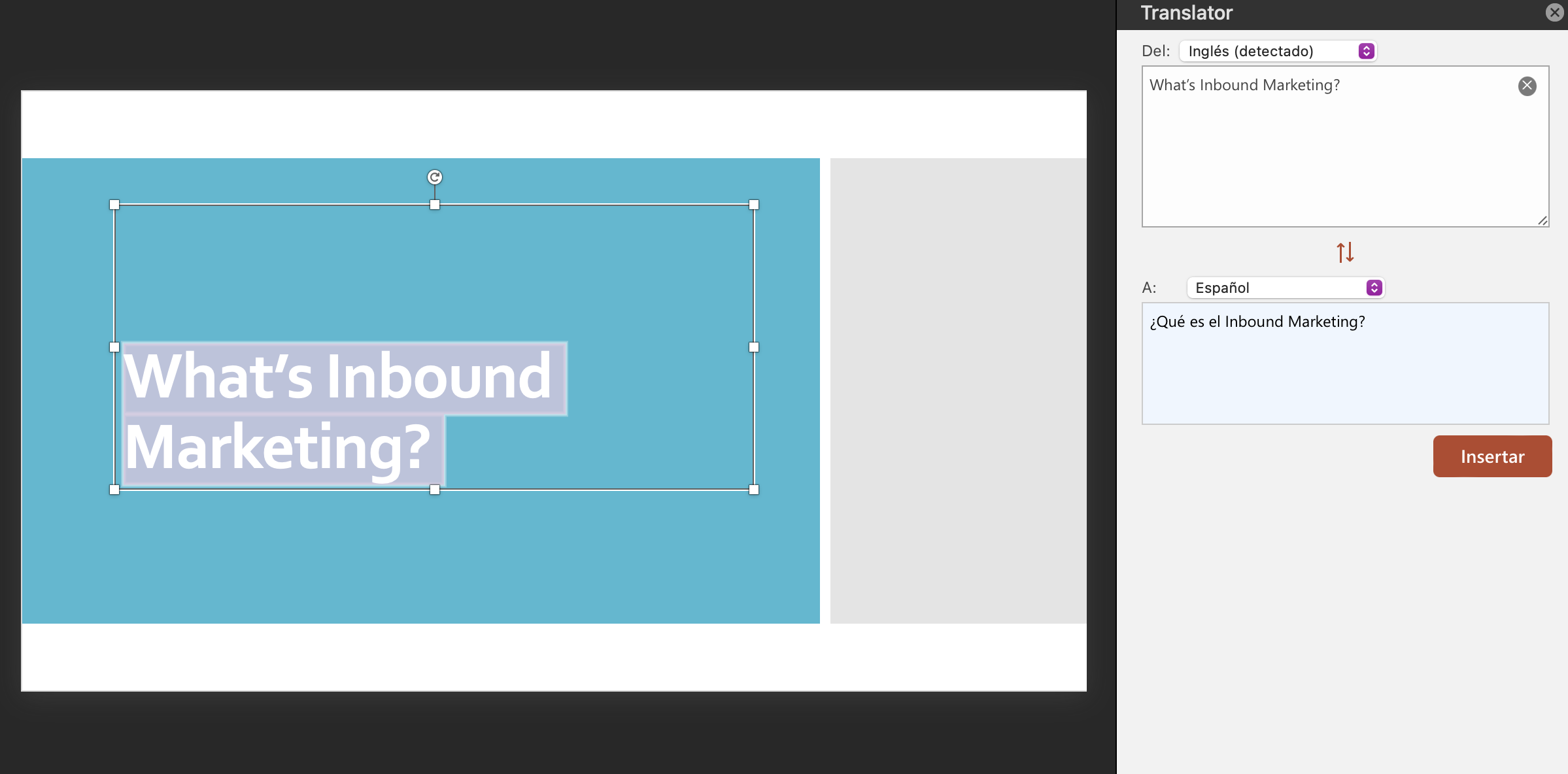 Trucos de PowerPoint - Traducir conceptos