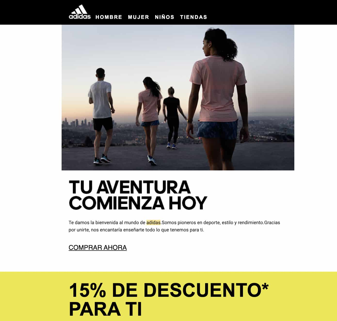 Ejemplo de estrategia de cross-selling de Adidas