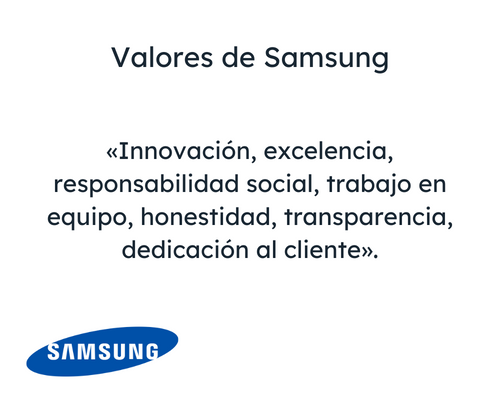 Ejemplos de valores de Samsung