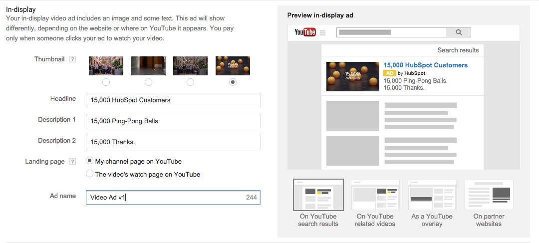 Cómo configurar y lanzar una campaña de video de YouTube: nombra a tu grupo de anuncios