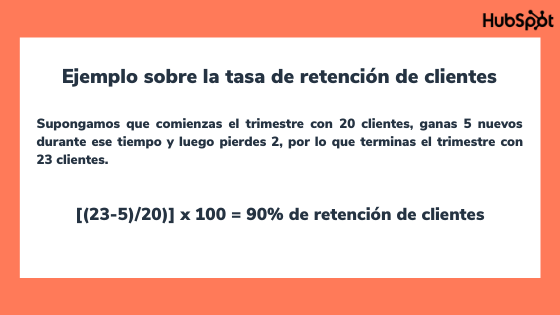 Ejemplo para calcular la tasa de retención de clientes