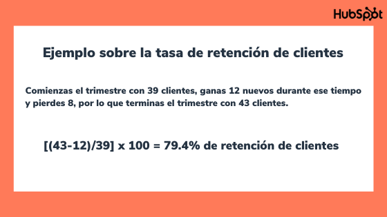 Ejemplo para calcular la tasa de retención de clientes en tu empresa