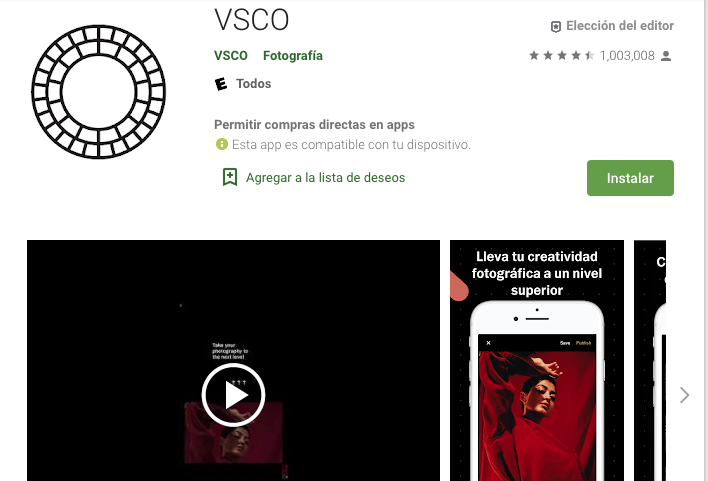 Editores de video para Instagram: VSCO