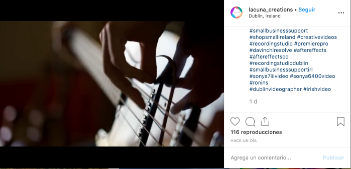 Consejos de videos de Instagram para marketeros: ejemplo de @lacuna_creations