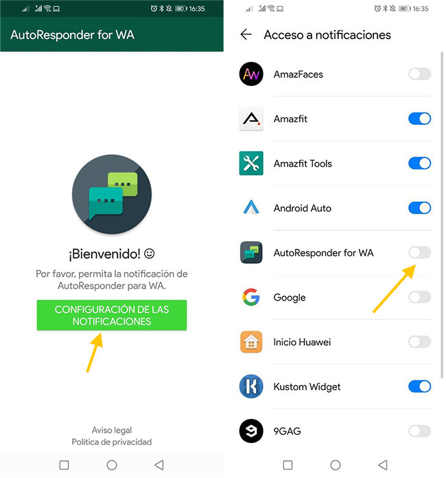 Cómo crear un WhatsApp bot en Android: concede los permisos necesarios