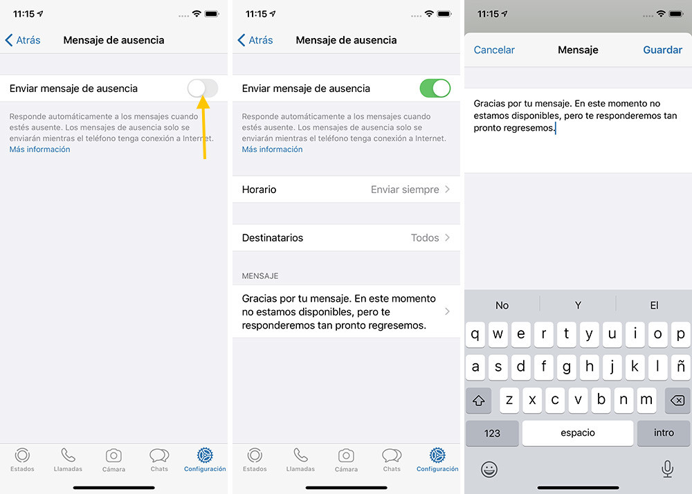 WhatsApp bot de WhatsApp Business para iOS